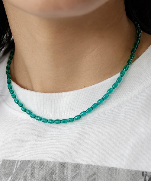 emesuelee(エメスーリー)の「クリアビーズネックレス(ネックレス・レディース・グリーン/レッド/ブラウン/ブラック/ホワイト・フリー)」の1枚目の写真