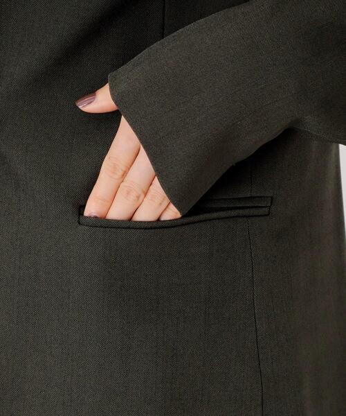 THE SHOP TK （ザ ショップ ティーケー ）の「ビジネスノーカラージャケット【セットアップ可/洗える】/CAVIANシリーズ（ノーカラージャケット・レディース・スミクロ/チャコールグレー・13/12）」の7枚目の写真