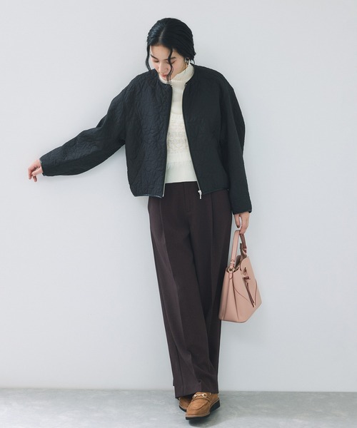 美品　DRESSTERIOR レザーパイピングブルゾン DRESSTERIOR（ドレステリア）の「【ウール混】レザー調