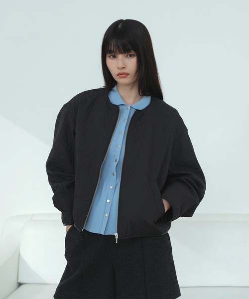 VIS(ビス)の「合皮パイピングキルトアソートブルゾン(ブルゾン・レディース・ブラック/ベージュ/オフホワイト・FREE)」の21枚目の写真