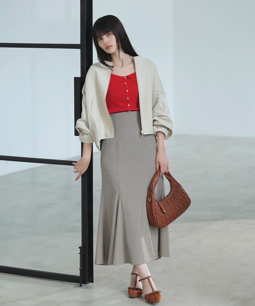 VIS(ビス)の「合皮パイピングキルトアソートブルゾン(ブルゾン・レディース・ブラック/ベージュ/オフホワイト・FREE)」の12枚目の写真