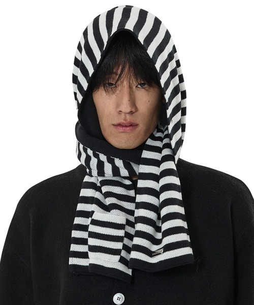 OY（オーワイ）の「『OY/オーワイ』STRIPE POCKET MUFFLER/ストライプポケットマフラー（マフラー・レディース・ホワイト/ブラック・FREE）」の7枚目の写真