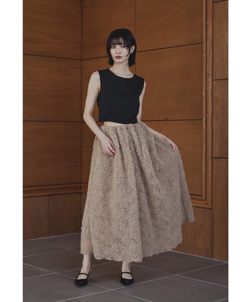niana(ニアナ)の「モコモコセットアップドレス 2点セット トップス スカート 結婚式 成人式 同窓会 ディナー デイリー パーティードレス オケージョンドレス お呼ばれワンピース(ドレス・レディース・ブラック/チャコール/ベージュ×ブラック・L/M/S)」の18枚目の写真