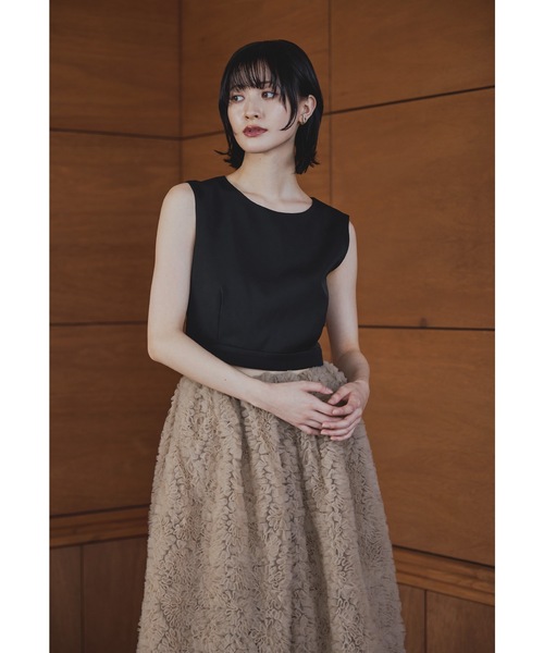 モコモコセットアップドレス 2点セット トップス スカート 結婚式 成人