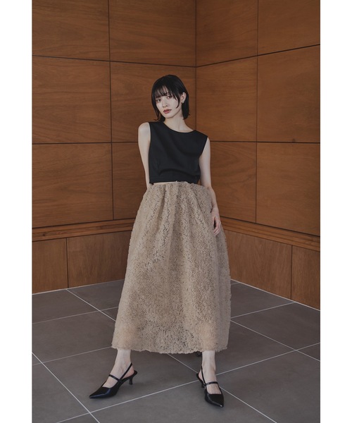 モコモコセットアップドレス 2点セット トップス スカート 結婚式 成人