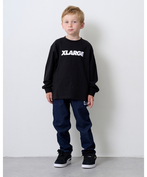 XLARGE KIDS（エクストララージキッズ）の「バックロゴカットデニムテーパードパンツ（デニムパンツ・キッズ・ブルー/ブラック・120cm/140cm/110cm/100cm/130cm/90cm）」の16枚目の写真