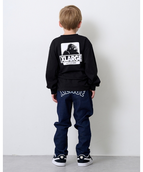 XLARGE KIDS（エクストララージキッズ）の「バックロゴカットデニムテーパードパンツ（デニムパンツ・キッズ・ブルー/ブラック・120cm/140cm/110cm/100cm/130cm/90cm）」の18枚目の写真