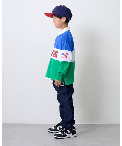 XLARGE KIDS（エクストララージキッズ）の「バックロゴカットデニムテーパードパンツ（デニムパンツ・キッズ・ブルー/ブラック・120cm/140cm/110cm/100cm/130cm/90cm）」の20枚目の写真