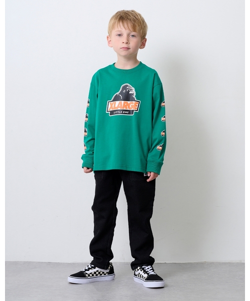 XLARGE KIDS（エクストララージキッズ）の「バックロゴカットデニムテーパードパンツ（デニムパンツ・キッズ・ブルー/ブラック・120cm/140cm/110cm/100cm/130cm/90cm）」の21枚目の写真