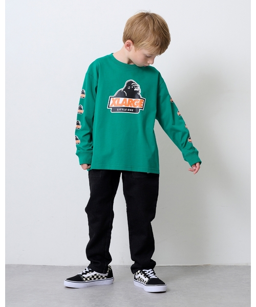 XLARGE KIDS（エクストララージキッズ）の「バックロゴカットデニムテーパードパンツ（デニムパンツ・キッズ・ブルー/ブラック・120cm/140cm/110cm/100cm/130cm/90cm）」の22枚目の写真