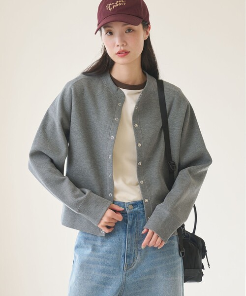 BEAUTY&YOUTH UNITED ARROWS(ビューティーアンドユースユナイテッドアローズ)の「ダブルフェイス リングボタンカーディガン2 ウォッシャブル(カーディガン/ボレロ・レディース・ブラック/オフホワイト/グレー系/ライトピンク・M/S)」の17枚目の写真