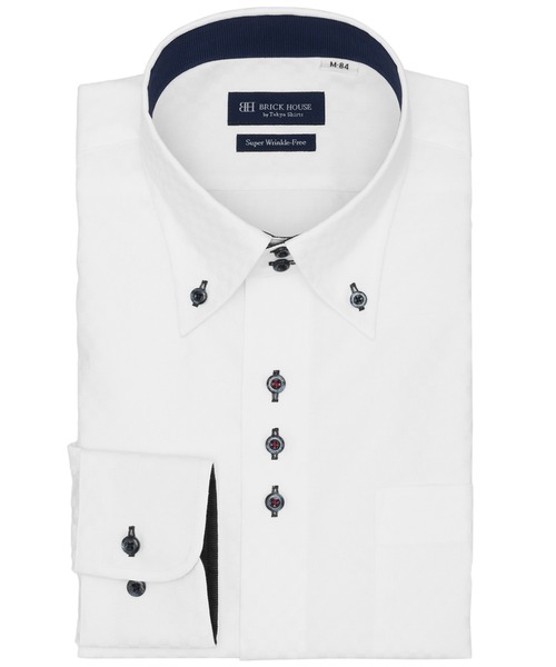 TOKYO SHIRTS(トウキョウシャツ)の「【超形態安定】 形態安定ノンアイロン ドゥエボットーニ 長袖ビジネスワイシャツ(ビジネスシャツ・メンズ・ホワイト・首回り42cm-裄丈86cm/首回り43cm-裄丈82cm/首回り43cm-裄丈86cm/首回り42cm-裄丈82cm/首回り39cm-裄丈80cm/首回り39cm-裄丈84cm/首回り41cm-裄丈82cm/首回り41cm-裄丈86cm/首回り37cm-裄丈80cm/首回り37cm-裄丈84cm)」の1枚目の写真