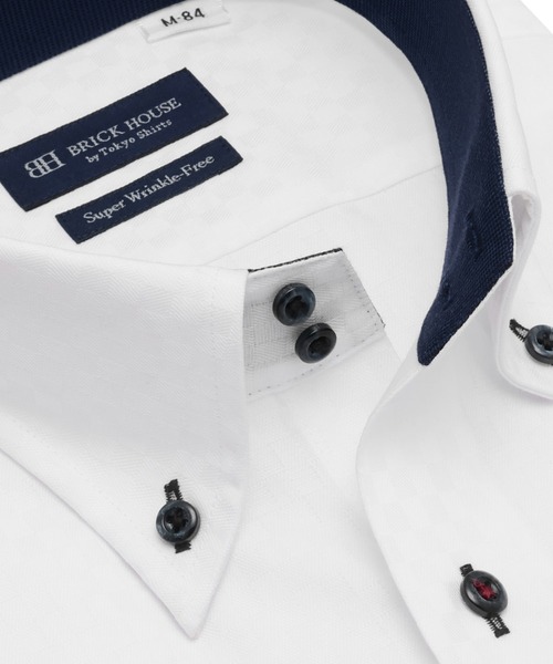 TOKYO SHIRTS(トウキョウシャツ)の「【超形態安定】 形態安定ノンアイロン ドゥエボットーニ 長袖ビジネスワイシャツ(ビジネスシャツ・メンズ・ホワイト・首回り42cm-裄丈86cm/首回り43cm-裄丈82cm/首回り43cm-裄丈86cm/首回り42cm-裄丈82cm/首回り39cm-裄丈80cm/首回り39cm-裄丈84cm/首回り41cm-裄丈82cm/首回り41cm-裄丈86cm/首回り37cm-裄丈80cm/首回り37cm-裄丈84cm)」の2枚目の写真