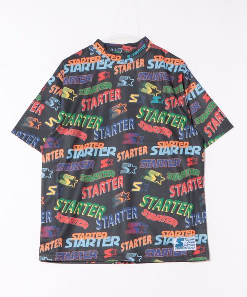 STARTER(スターター)の「【STARTER GOLF】スターターゴルフ STARTERロゴパターン 総柄モックネック半袖Tシャツメンズ レディース ユニセックス SG-123003(Tシャツ/カットソー・メンズ・ホワイト/ブラック・L/M)」の4枚目の写真