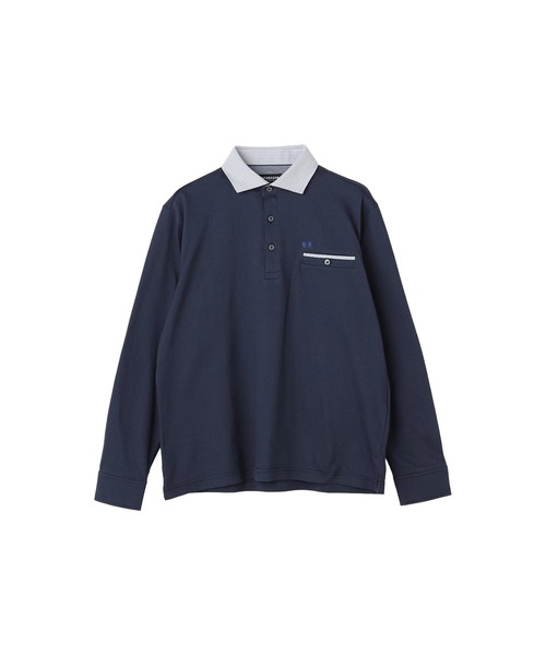 McGREGOR（マックレガー）の「ピケ柄長袖ポロ（ポロシャツ・メンズ・ライトブルー/ブルー系その他2・M/L/XL）」の6枚目の写真