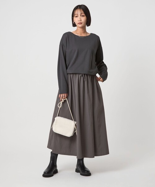 カット コンビ タフタ フレア ワンピース（ワンピース）｜green label