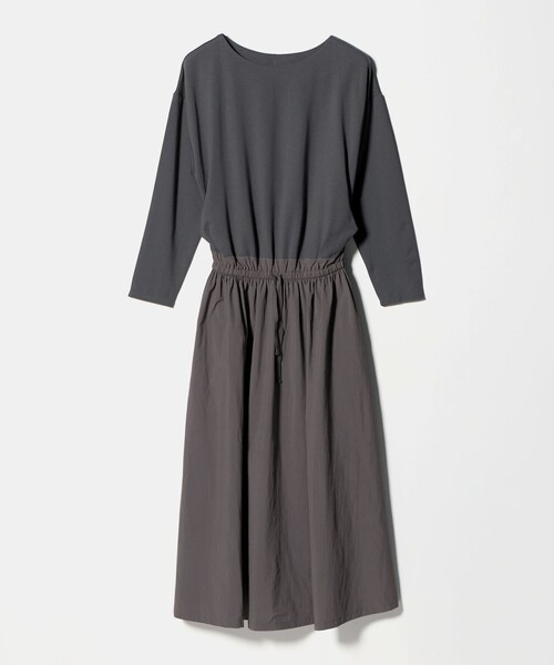 カット コンビ タフタ フレア ワンピース（ワンピース）｜green label