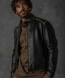 C DIEM（カルペディエム）の「C DIEM(カルペディエム)ヴィンテージライク ダブルスタンドカラー シングルライダースジャケット（ライダースジャケット）」