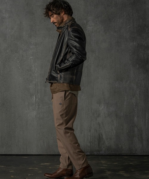 C DIEM（カルペディエム）の「C DIEM(カルペディエム)ヴィンテージライク ダブルスタンドカラー シングルライダースジャケット（ライダースジャケット・メンズ・ブラック・XL/L/M）」の8枚目の写真