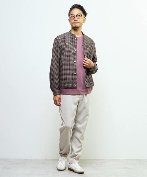 MEN'S MELROSE(メンズメルローズ)の「マーセライズドスムース クルーネックロングスリーブTシャツ(Tシャツ/カットソー・メンズ・スミクロ/ホワイト/ボルドー・4/2/3)」の9枚目の写真