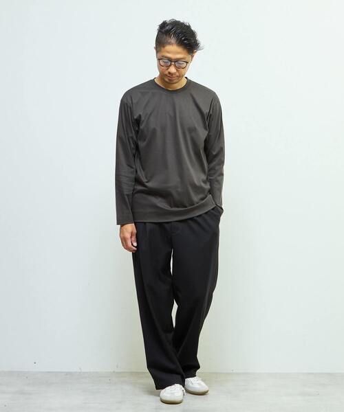 MEN'S MELROSE(メンズメルローズ)の「マーセライズドスムース クルーネックロングスリーブTシャツ(Tシャツ/カットソー・メンズ・スミクロ/ホワイト/ボルドー・4/2/3)」の12枚目の写真