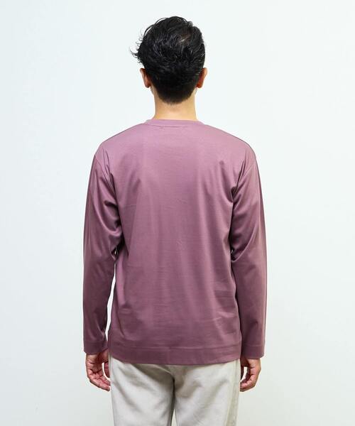 MEN'S MELROSE(メンズメルローズ)の「マーセライズドスムース クルーネックロングスリーブTシャツ(Tシャツ/カットソー・メンズ・スミクロ/ホワイト/ボルドー・4/2/3)」の18枚目の写真