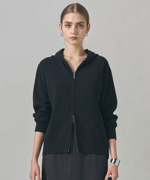 ソフトカシミヤミックス ジップアップ ニットパーカー