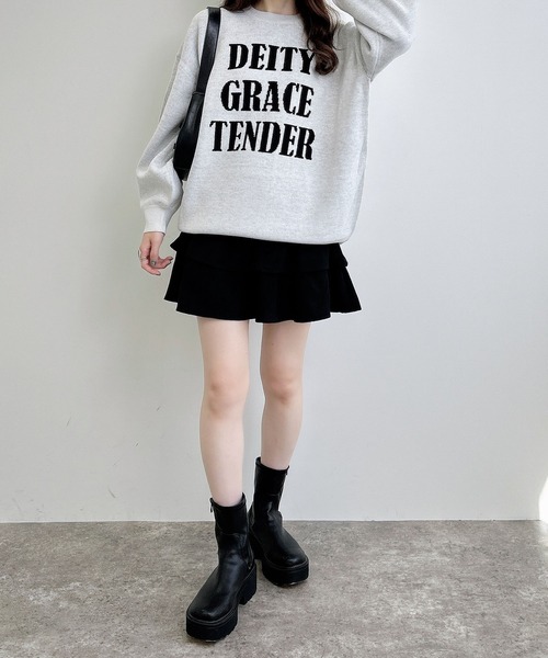 INGNI(イング)の「ジャガード3段ビッグロゴニット(ニット/セーター・レディース・ブラック×ホワイト/ブラウン系6/グレー系その他3/ホワイト×ブラック/ワイン系2・M)」の11枚目の写真
