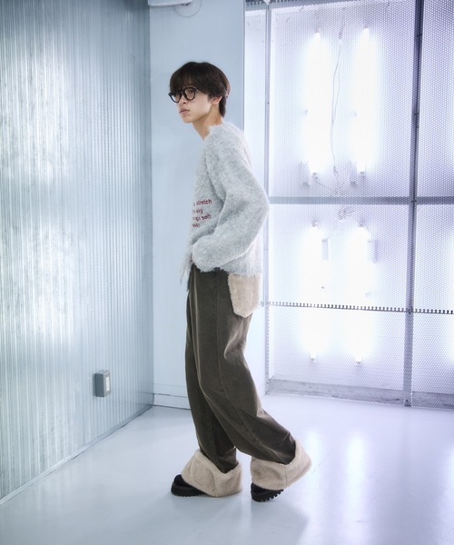 sedacle(セダクル)の「刺繍シャギーニットカーディガン(カーディガン/ボレロ・レディース・ネイビー/ダークブラウン/グレー・SMALL/MEDIUM/LARGE)」の6枚目の写真