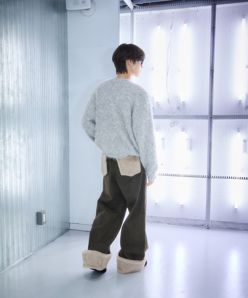 sedacle(セダクル)の「刺繍シャギーニットカーディガン(カーディガン/ボレロ・レディース・ネイビー/ダークブラウン/グレー・SMALL/MEDIUM/LARGE)」の8枚目の写真