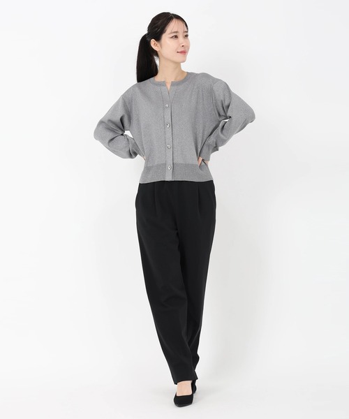ストロベリーフィールズ　ICHIE 変形釦ラメニットカーディガン　トップス ストロベリーフィールズ ICHIE 変形釦ラメニットカーディガン トップス