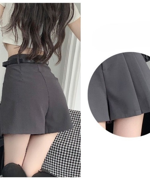 LETee(レティー)の「プリーツショートパンツ/(その他パンツ・レディース・グレー/ブラック・M/L/SMALL)」の13枚目の写真