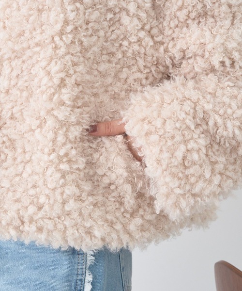 earth music&ecology（アースミュージックアンドエコロジー）の「【2025AW】プードルファーショートブルゾン（ブルゾン・レディース・ブラウン/クリーム/ピンクベージュ・FREE）」の15枚目の写真