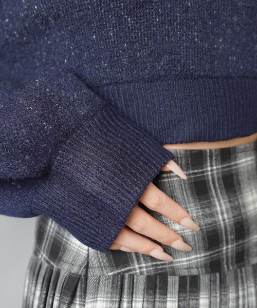 SPINNS（スピンズ）の「2WAYで盛れる！シャツ襟付きジャガードニット/襟取り外し可能（ニット/セーター・レディース・アイボリー/ボルドー/チャコール/ネイビー・ONESIZE）」の15枚目の写真