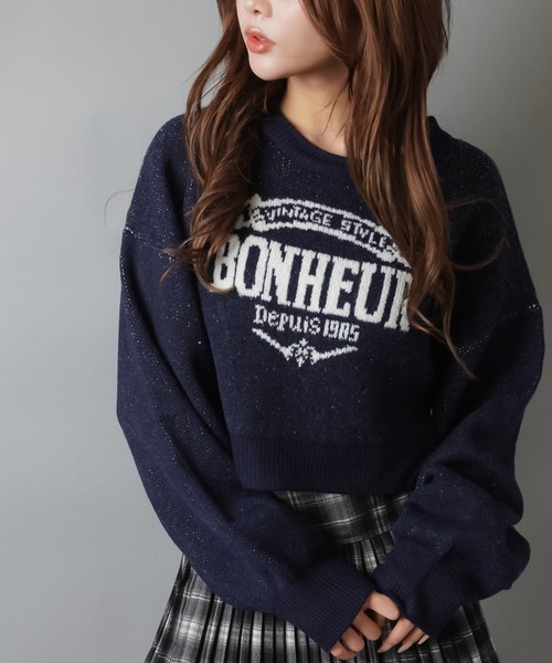 SPINNS（スピンズ）の「2WAYで盛れる！シャツ襟付きジャガードニット/襟取り外し可能（ニット/セーター・レディース・アイボリー/ボルドー/チャコール/ネイビー・ONESIZE）」の9枚目の写真