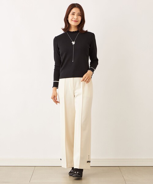TO BE CHIC(トゥー ビー シック)の「フリルハイネック ニット(ニット/セーター・レディース・グレー系その他2/グリーン系その他3/レッド系その他/ブラック/オフホワイト/ピンク系その他2・40/42)」の9枚目の写真
