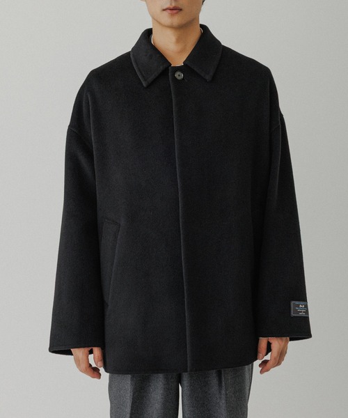 ADAM ET ROPE'(アダムエロペ)の「メリノウール ダブルフェイス ショート ステンカラーコート(ステンカラーコート・メンズ・グレー/ブラック・M/L)」の16枚目の写真