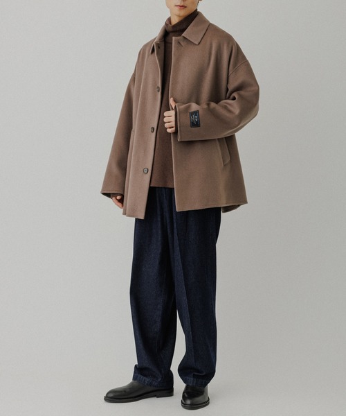 ADAM ET ROPE'(アダムエロペ)の「メリノウール ダブルフェイス ショート ステンカラーコート(ステンカラーコート・メンズ・グレー/ブラック・M/L)」の10枚目の写真