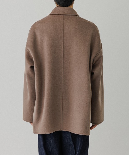 ADAM ET ROPE'(アダムエロペ)の「メリノウール ダブルフェイス ショート ステンカラーコート(ステンカラーコート・メンズ・グレー/ブラック・M/L)」の13枚目の写真