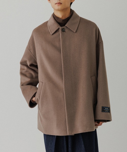 ADAM ET ROPE'(アダムエロペ)の「メリノウール ダブルフェイス ショート ステンカラーコート(ステンカラーコート・メンズ・グレー/ブラック・M/L)」の21枚目の写真