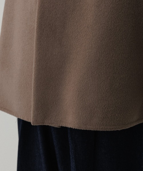 ADAM ET ROPE'(アダムエロペ)の「メリノウール ダブルフェイス ショート ステンカラーコート(ステンカラーコート・メンズ・グレー/ブラック・M/L)」の9枚目の写真