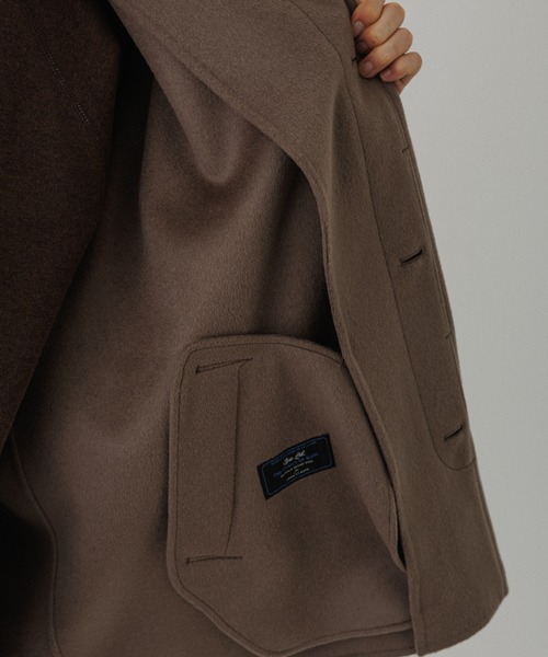 ADAM ET ROPE'(アダムエロペ)の「メリノウール ダブルフェイス ショート ステンカラーコート(ステンカラーコート・メンズ・グレー/ブラック・M/L)」の14枚目の写真