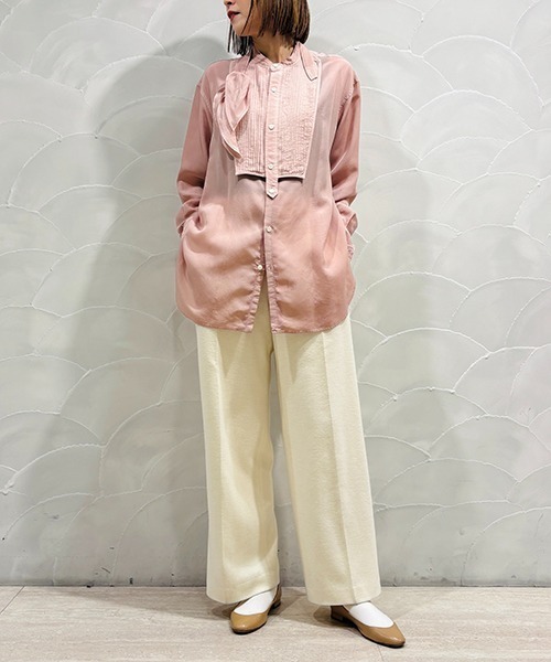 CURRENTAGE(カレンテージ)の「Detachable shirt(シャツ/ブラウス・レディース・ピンク/ブラック・FREE)」の15枚目の写真
