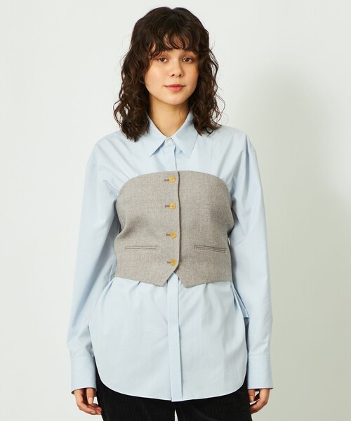 MACKINTOSH PHILOSOPHY(マッキントッシュ フィロソフィー)の「GREY LABEL ウールビスチェ(チューブトップ・レディース・グレー系その他/ダークネイビー・2)」の1枚目の写真