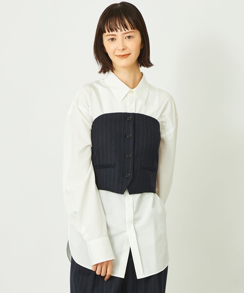 MACKINTOSH PHILOSOPHY(マッキントッシュ フィロソフィー)の「GREY LABEL ウールビスチェ(チューブトップ・レディース・グレー系その他/ダークネイビー・2)」の2枚目の写真