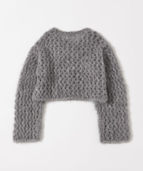 6(ロク)の「<6(ROKU)>モヘヤウール メッシュ ニット(ニット/セーター・レディース・ネイビー/グレー系・FREE)」の5枚目の写真