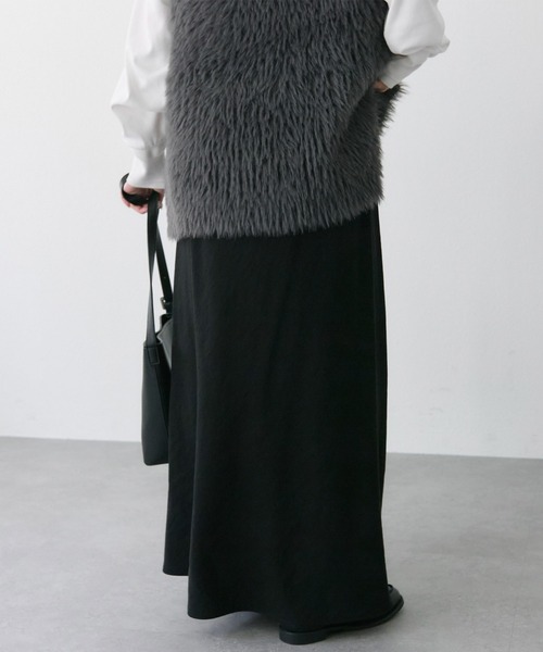 PUAL CE CIN（ピュアルセシン）の「【＠sein___000 セレクト】ソフトツイルバイヤススカート（スカート・レディース・ブラック/グレイッシュベージュ/オリーブ・FREE）」の15枚目の写真