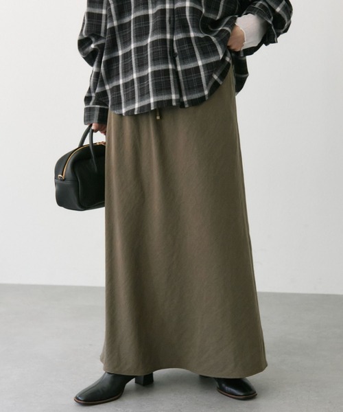 PUAL CE CIN（ピュアルセシン）の「【＠sein___000 セレクト】ソフトツイルバイヤススカート（スカート・レディース・ブラック/グレイッシュベージュ/オリーブ・FREE）」の9枚目の写真