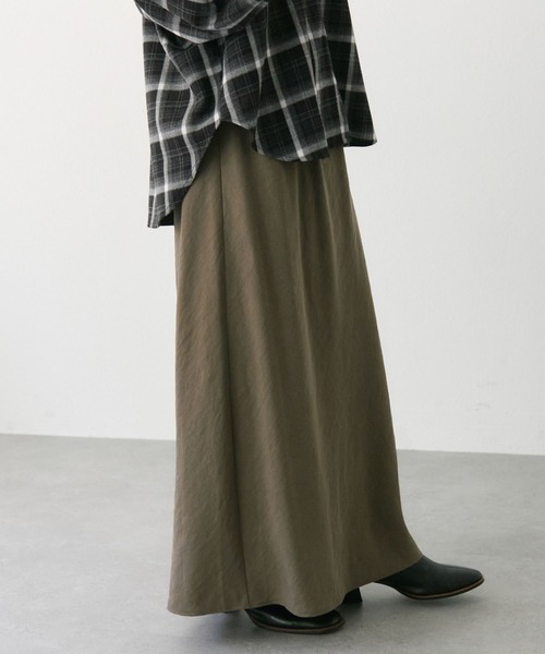 PUAL CE CIN（ピュアルセシン）の「【＠sein___000 セレクト】ソフトツイルバイヤススカート（スカート・レディース・ブラック/グレイッシュベージュ/オリーブ・FREE）」の10枚目の写真