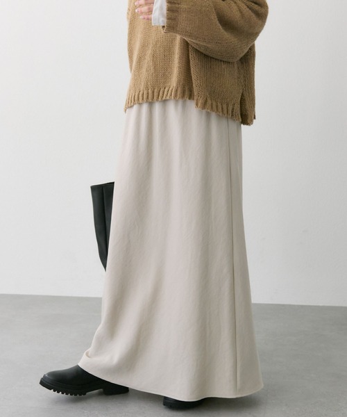 PUAL CE CIN（ピュアルセシン）の「【＠sein___000 セレクト】ソフトツイルバイヤススカート（スカート・レディース・ブラック/グレイッシュベージュ/オリーブ・FREE）」の5枚目の写真